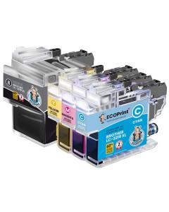 BROTHER ECOPrinter 3219P1 | Pack de 4 cartouches ECOPrinter Brother LC-3217 / LC-3219  | 1 noir et 3 Couleurs individuelles | 3'000/1'500 pages