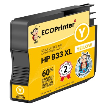 HP ECOPrinter 933Y | Cartouche ECOPrinter équivalent à HP 933 XL | Famille HP 932 / HP 933 | Jaune (Y) | 825 pages