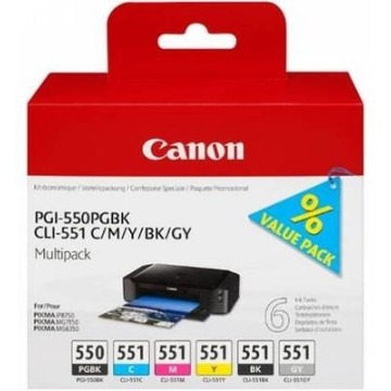 CANON CLI-551MUL | Multipack encre pgbk/cmy/bk/gy | PIXMA MG6350 | 15/7ml