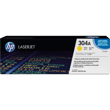 HP CC532A | Cartouche toner 304a | Color LaserJet CP2025 | Jaune (Y) | 2'800 pages
