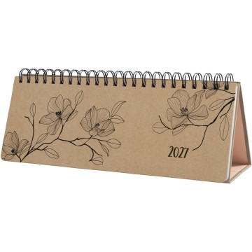 JOLIE 7J902 | Calendrier de table Pure | 2027 | 1S/2P black magnolia 30x15.4cm