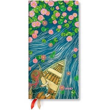 PAPERBLANKS DD1764-7 | Agenda  Lotusblüte | 2027 | 1S/1P HOR mince HC AL | 9x18cm