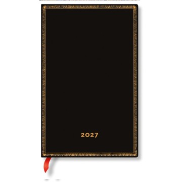 PAPERBLANKS DD1801-9 | Agenda Black Edition | 2027 | 1S/2P HOR Maxi HC AL 13.5x21cm