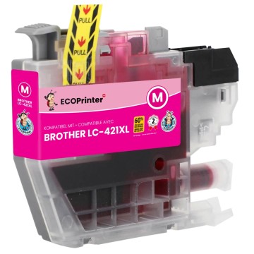 BROTHER ECOPrinter 421XLM | Cartouche ECOPrinter équivalent à Brother LC-421XL   | Magenta (M) | 500 pages