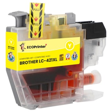 BROTHER ECOPrinter 421XLY | Cartouche ECOPrinter équivalent à Brother LC-421XL   | Jaune (Y) | 500 pages