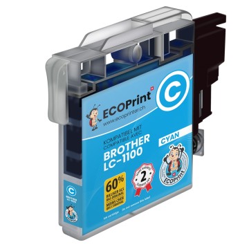 BROTHER ECOPrinter 1100C | Cartouche ECOPrinter équivalent à Brother LC-1100  | Famillle Brother LC-1100 | Cyan (C) | 475 pages