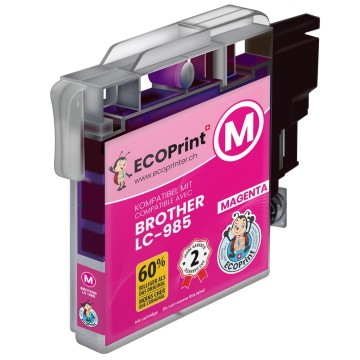 BROTHER ECOPrinter 985M | Cartouche ECOPrinter équivalent à Brother LC-985   | Magenta (M) | 475 pages