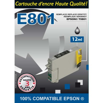 EPSON ECOPrinter 0801BK | Cartouche ECOPrinter équivalent à Epson T0801   | Noir (BK) | 500 pages