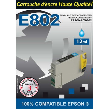 EPSON ECOPrinter 0802C | Cartouche ECOPrinter équivalent à Epson T0802   | Cyan (C) | 615 pages