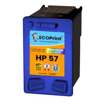 HP ECOPrinter 57C | Cartouche ECOPrinter équivalent à HP 57 | Famille HP 56 / HP 57 | 3 Couleurs (3C) | 500 pages