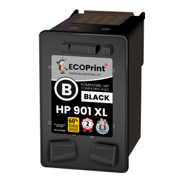 HP ECOPrinter 901BK | Cartouche ECOPrinter équivalent à HP 901 XL  | Famille HP 901 | Noir (BK) | 800 pages