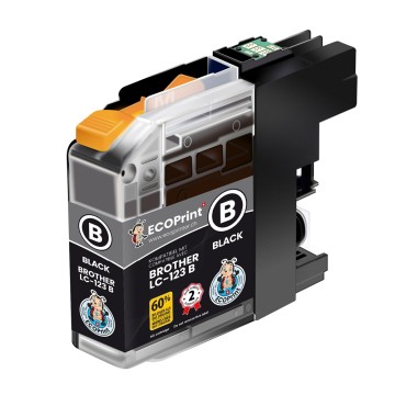 BROTHER ECOPrinter 123BK | Cartouche ECOPrinter équivalent à Brother LC-123  | Famille Brother LC-123 | Noir (BK) | 800 pages