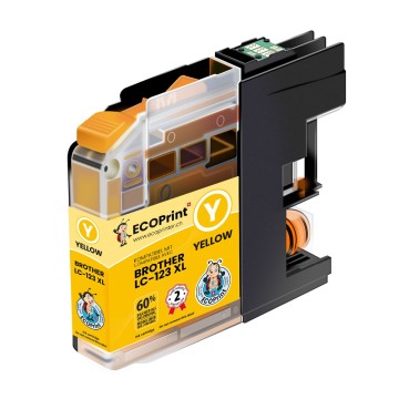 BROTHER ECOPrinter 123Y | Cartouche ECOPrinter équivalent à Brother LC-123  | Famille Brother LC-123 | Jaune (Y) | 800 pages