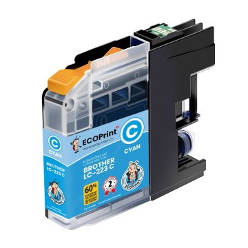 BROTHER ECOPrinter 223C | Cartouche ECOPrinter équivalent à Brother LC-223  | Famille Brother LC-223 | Cyan (C) | 700 pages