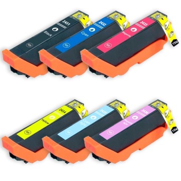 EPSON ECOPrinter 2438P1 | Pack de 6 cartouches ECOPrinter équivalent à Epson T2438 XL  | 1 noir et 5 Couleurs individuelles | Pack Economique